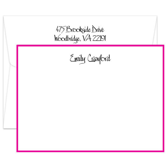 Triple Thick Design Your Own Border Flat Note Cards - Raised Ink
